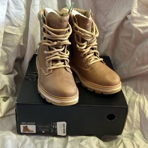 SOREL LENNOX LACE STLD WP NIB **see description** sz 9.5 ceramic / canoe